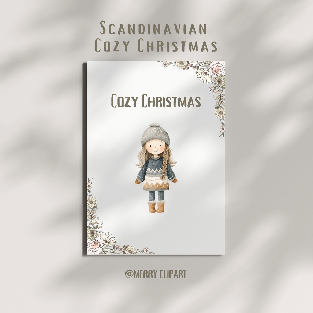 北欧のクリスマス:水彩イラスト