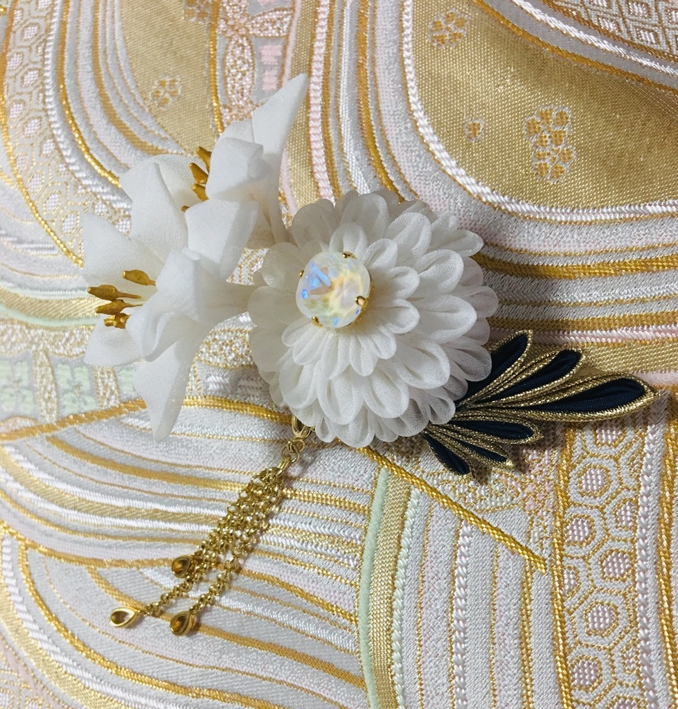 鶴丸国永ヘアクリップ&ブローチ