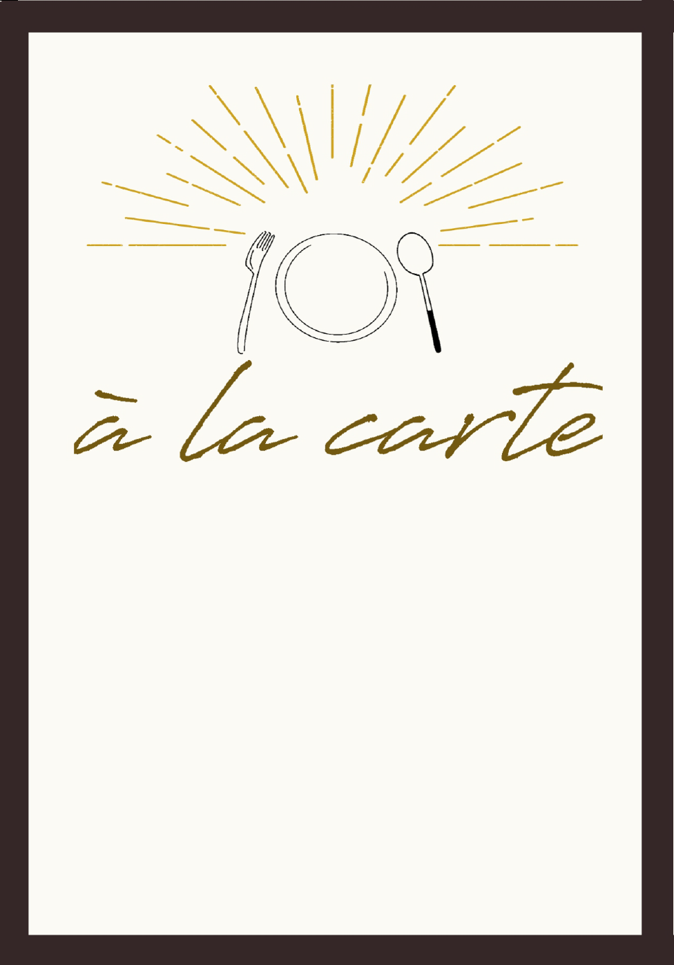 à la carte