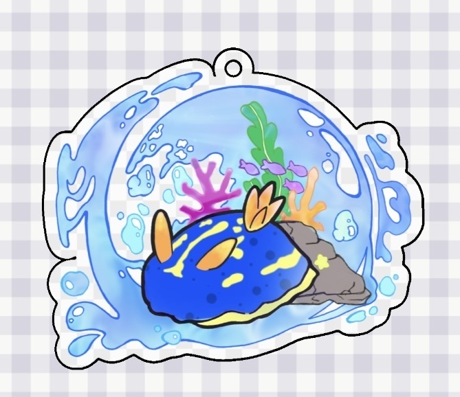 ゆるかわアクアリウムキーホルダー(アオウミウシ)