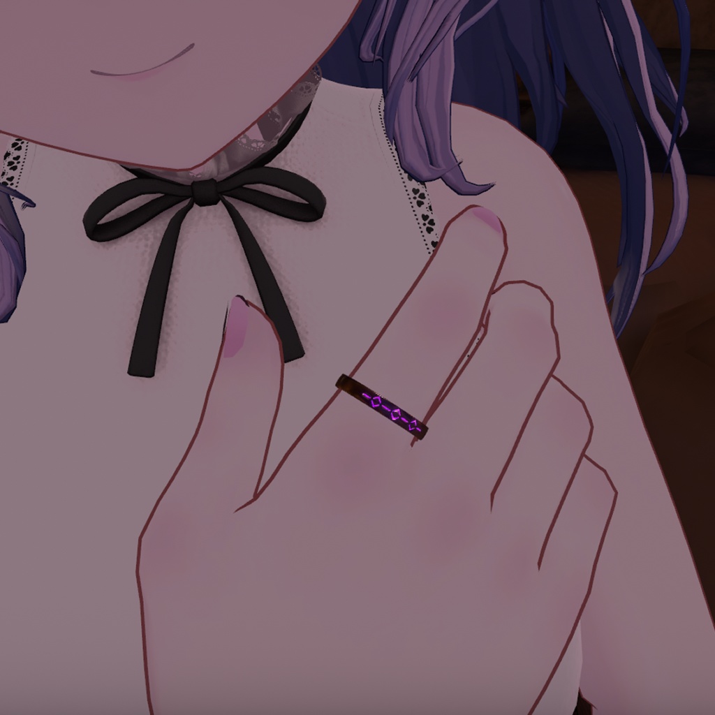 アメシストのリング【VRChat想定・3Dアクセサリ】