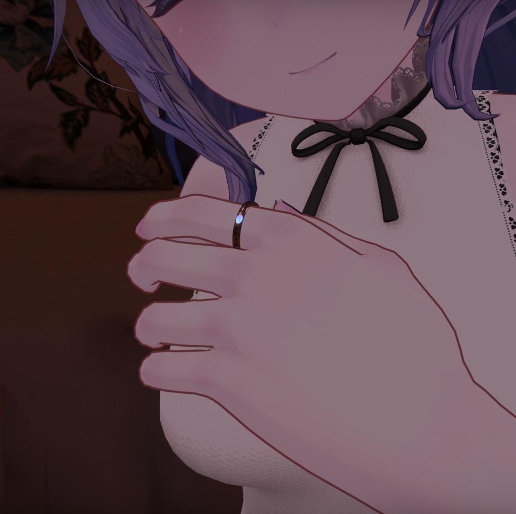 ムーンストーンのリング【VRChat想定・3Dアクセサリ】