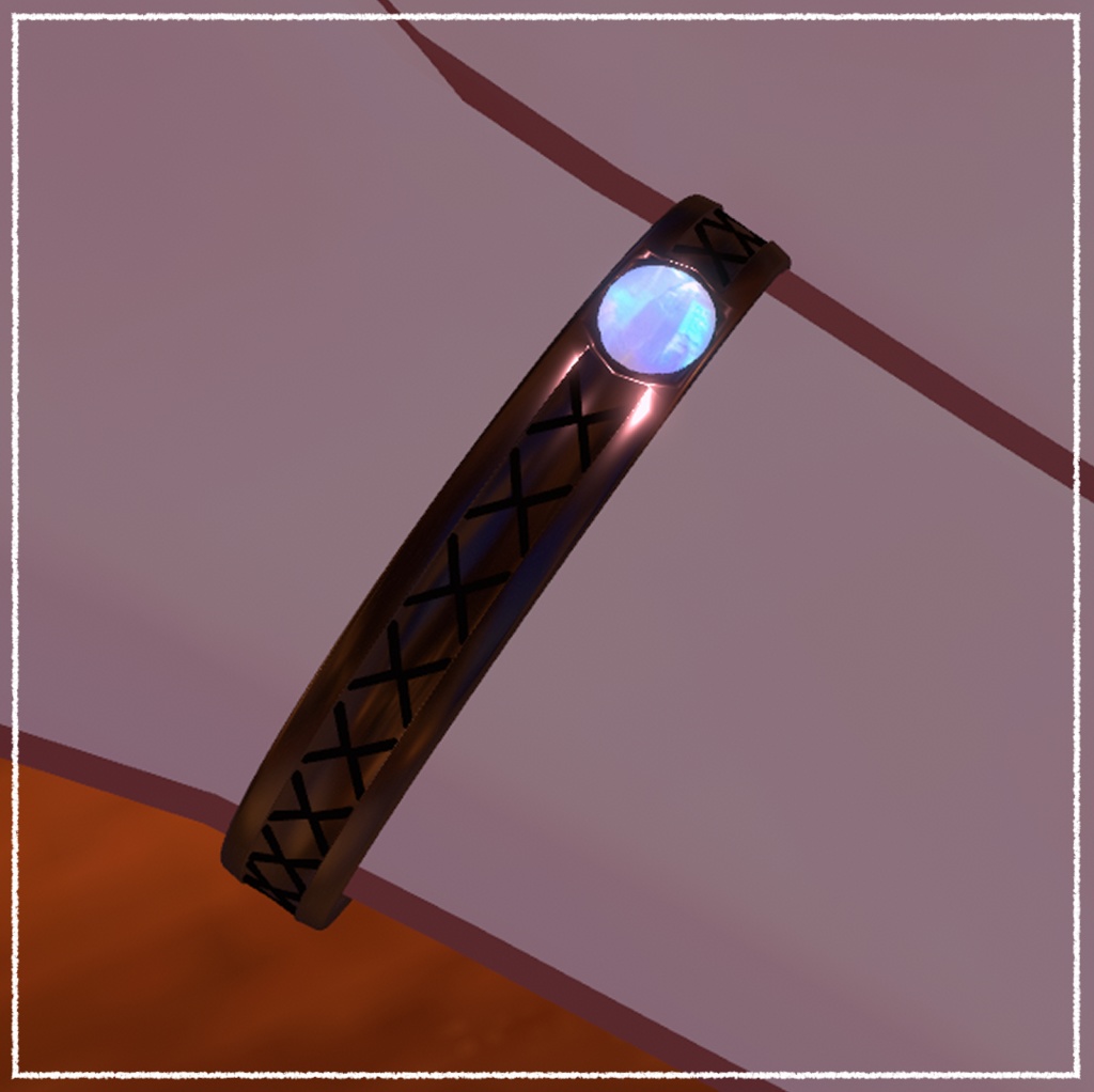 ムーンストーンのリング【VRChat想定・3Dアクセサリ】