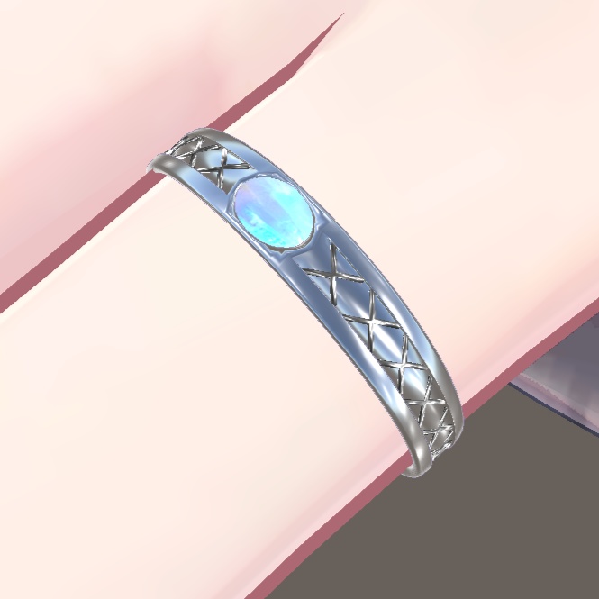 ムーンストーンのリング【VRChat想定・3Dアクセサリ】