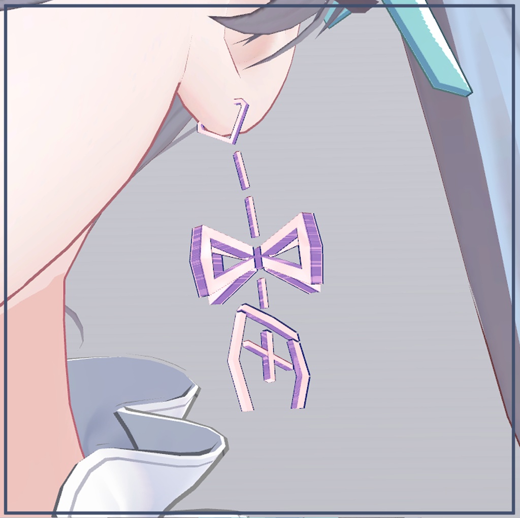 3Dイヤリングアクセ「落日天星」【VRChat想定・3Dアクセサリ】