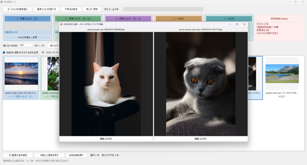 画像整理ツール|写真・スクショをキー操作で仕分け【Windows用・無料体験版あり】
