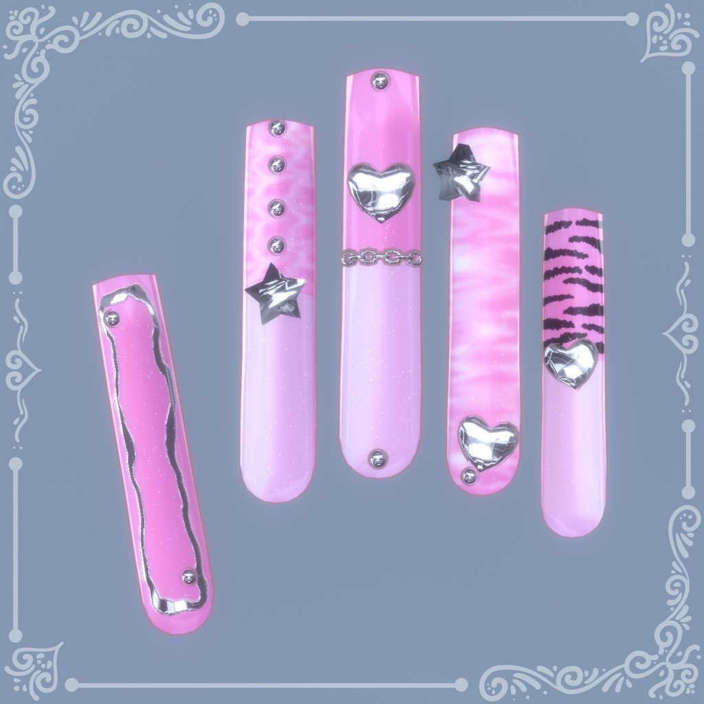 【Free】Gyaru Nails 【5アバター対応】