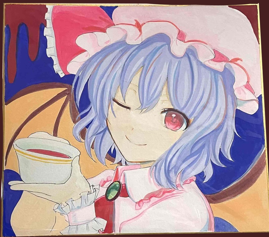 【大色紙原画】レミリア・スカーレット　ティーカップ