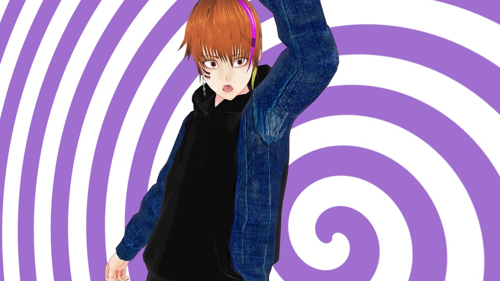 無料版有 Vroid 衣装 デニム パーカー 男 女 服