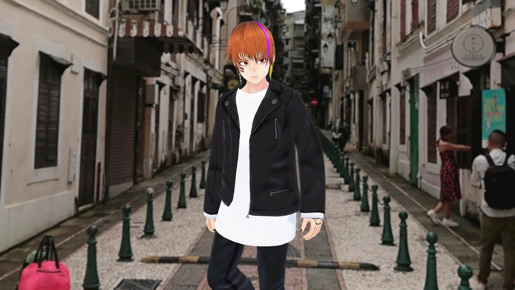 Vroid ライダース ロング Tシャツ セット カットソー 男 女 衣装