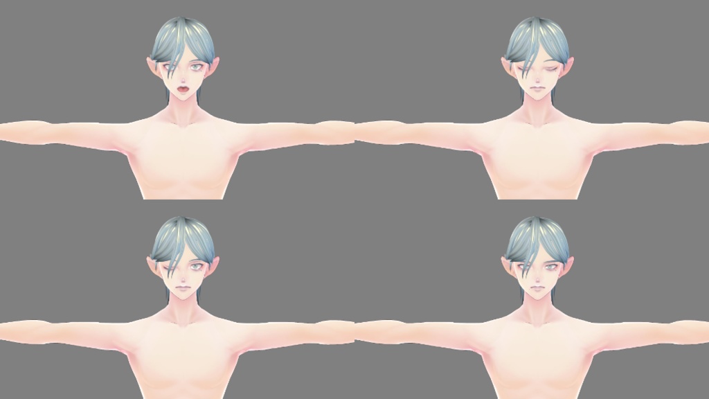 VROID 3Dモデル 男性 イケメン エルフ風 vroidデータ+VRM