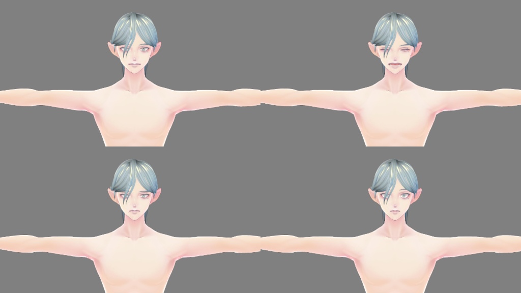 VROID 3Dモデル 男性 イケメン エルフ風 vroidデータ+VRM