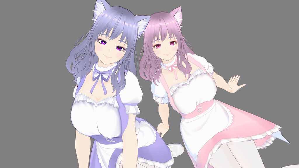 3Dモデル エマ&ルナ EMA&LUNA VRM クラスター※VRC