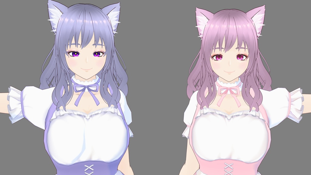 3Dモデル エマ&ルナ EMA&LUNA VRM クラスター※VRC