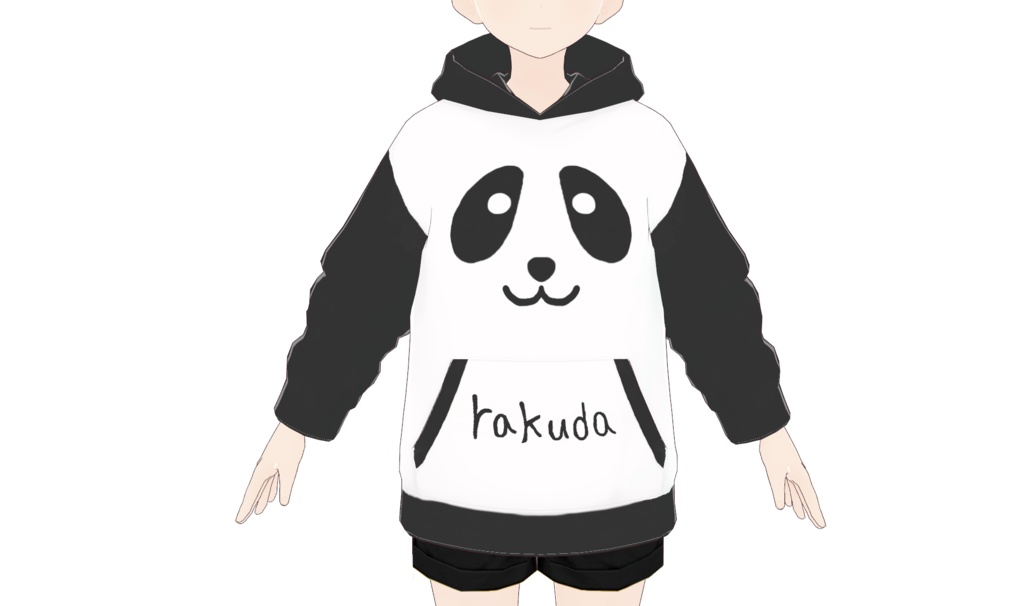 【無料】かわいいパンダとinuパーカー【Vroid】