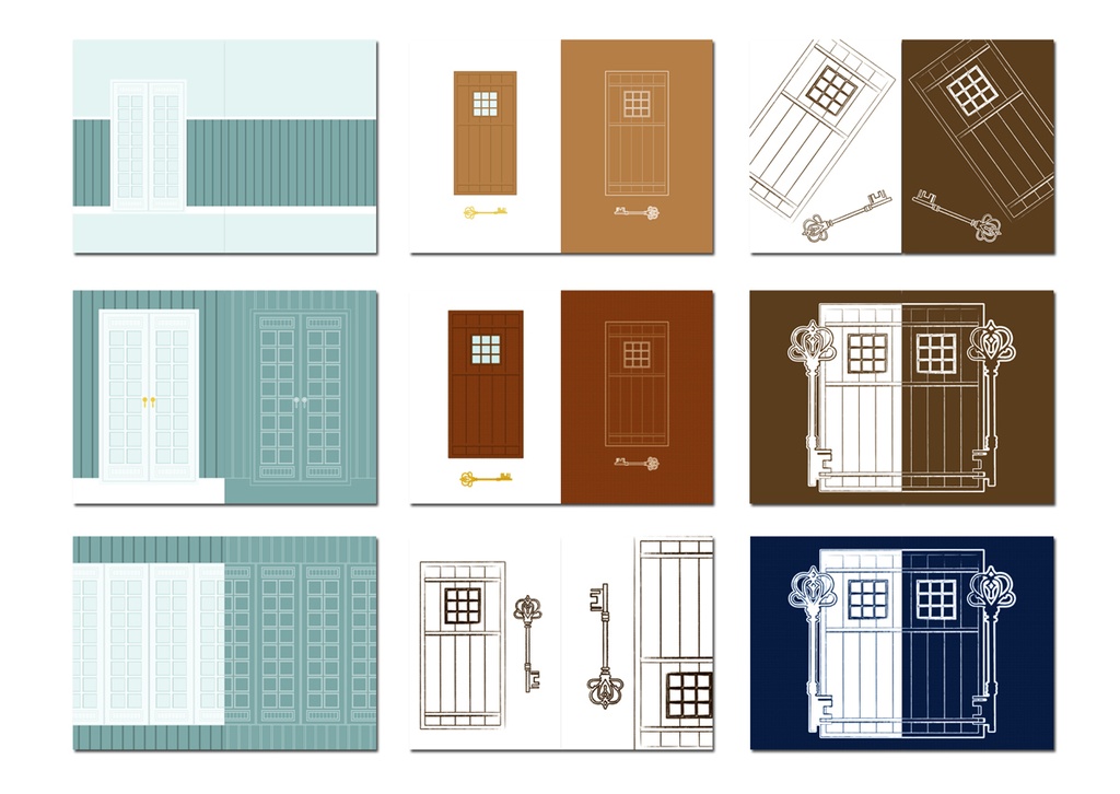 表紙用背景素材 扉と鍵
