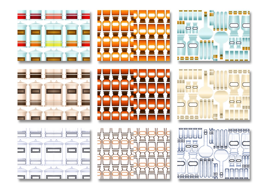 表紙用背景素材 レトロ薬瓶
