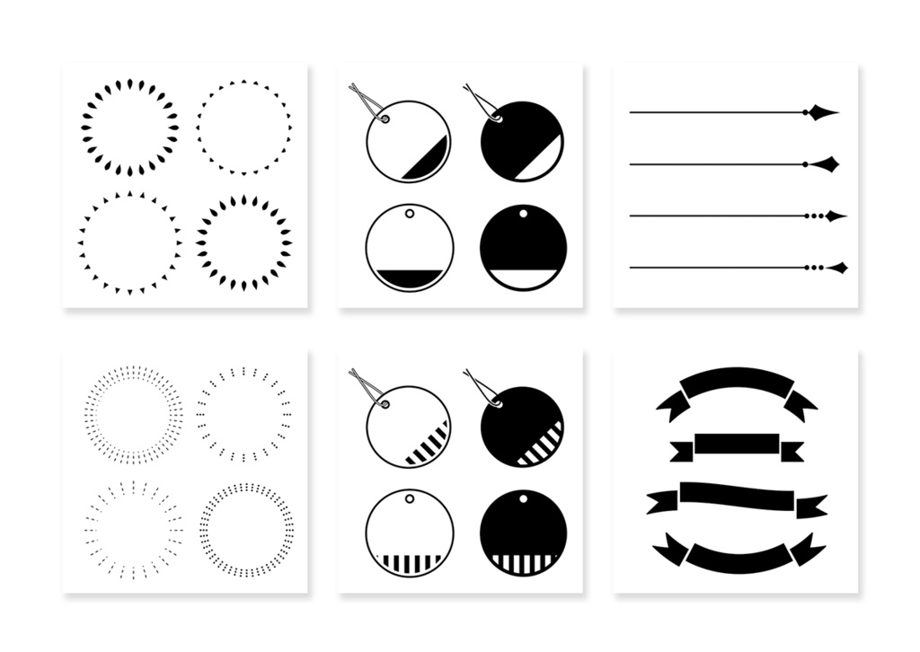 いろいろ モノクロフレーム素材 002