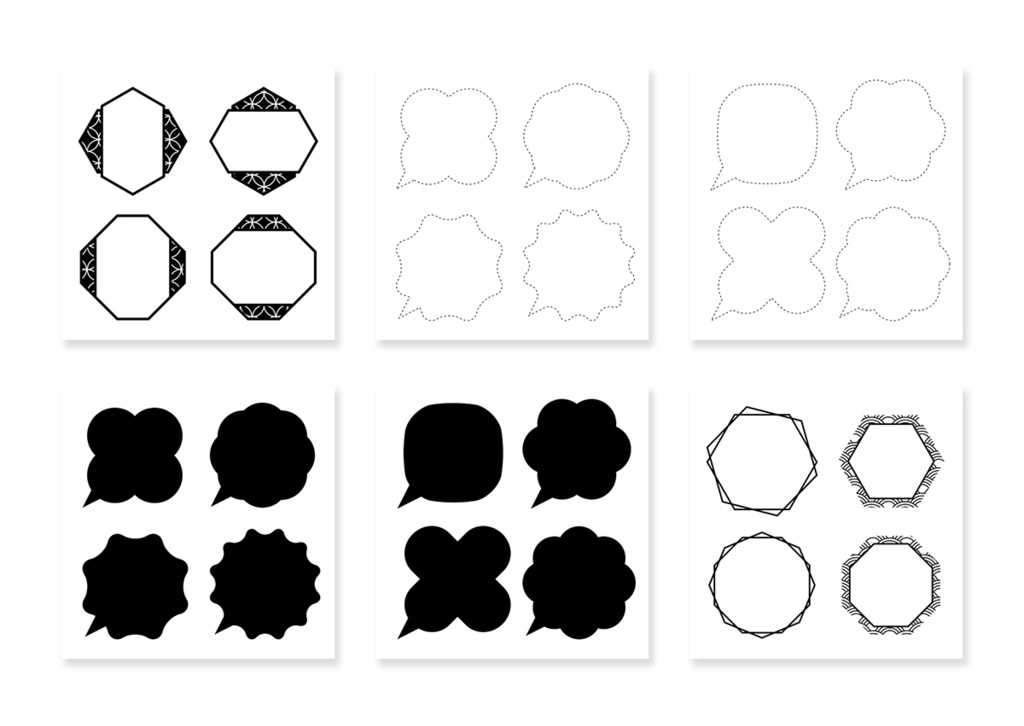 いろいろ モノクロフレーム素材 002