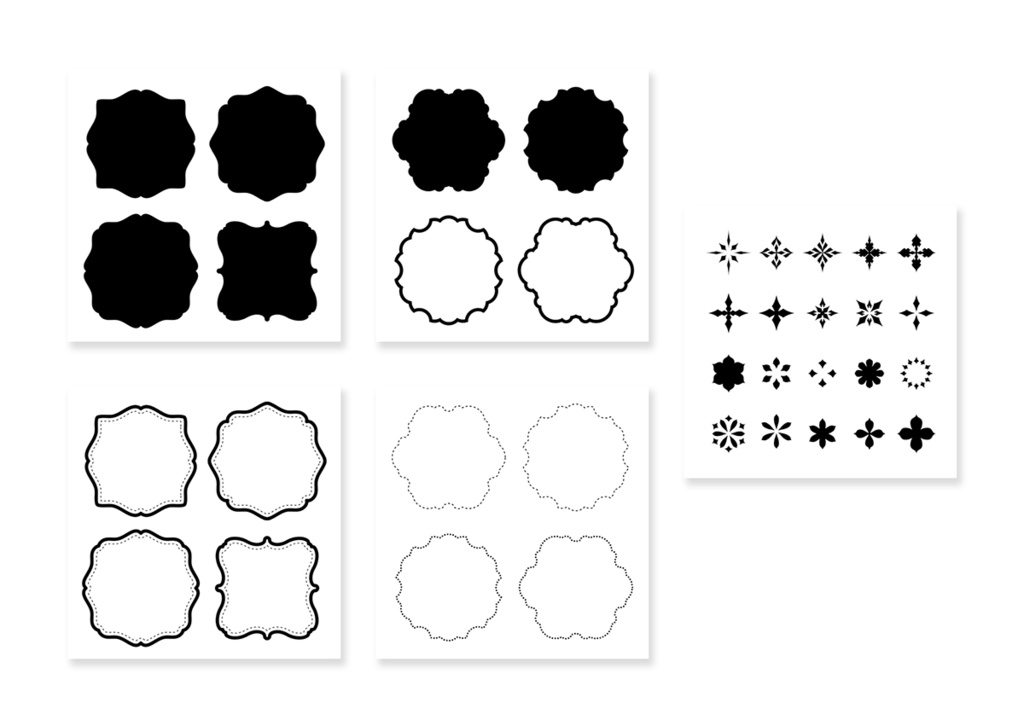いろいろ モノクロフレーム素材 002