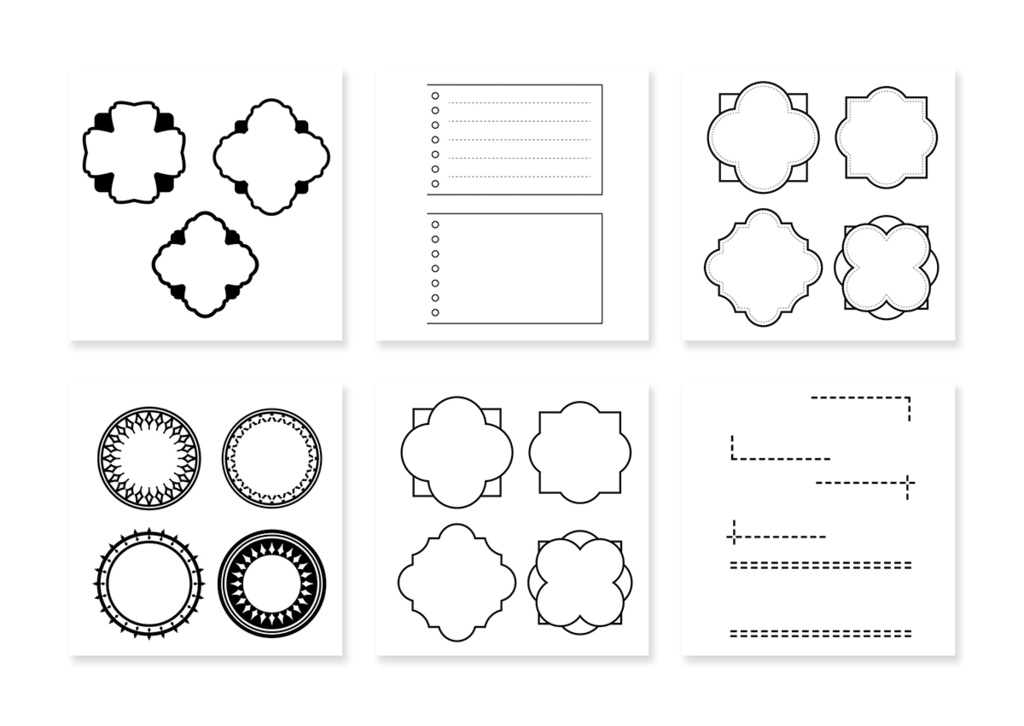 いろいろ モノクロフレーム素材 002