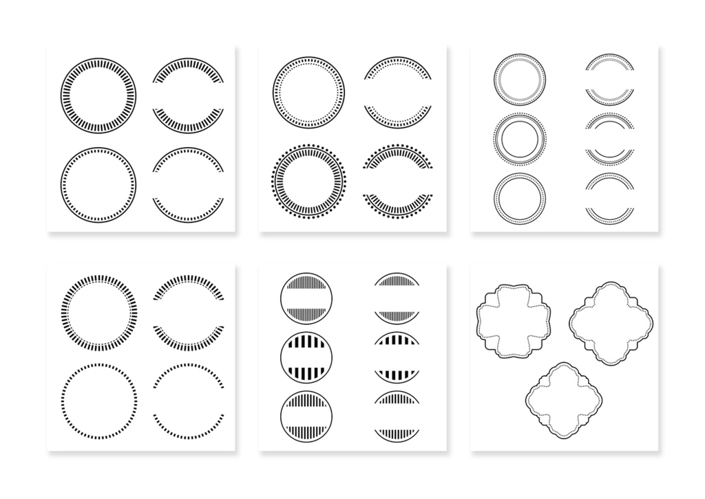 いろいろ モノクロフレーム素材 002