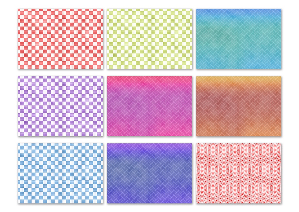 同人誌背景素材集 水彩風和柄01