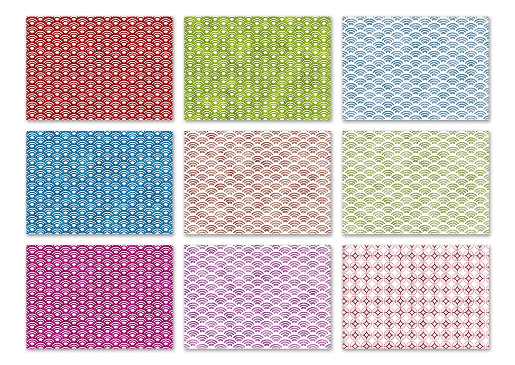 同人誌背景素材集 水彩風和柄01