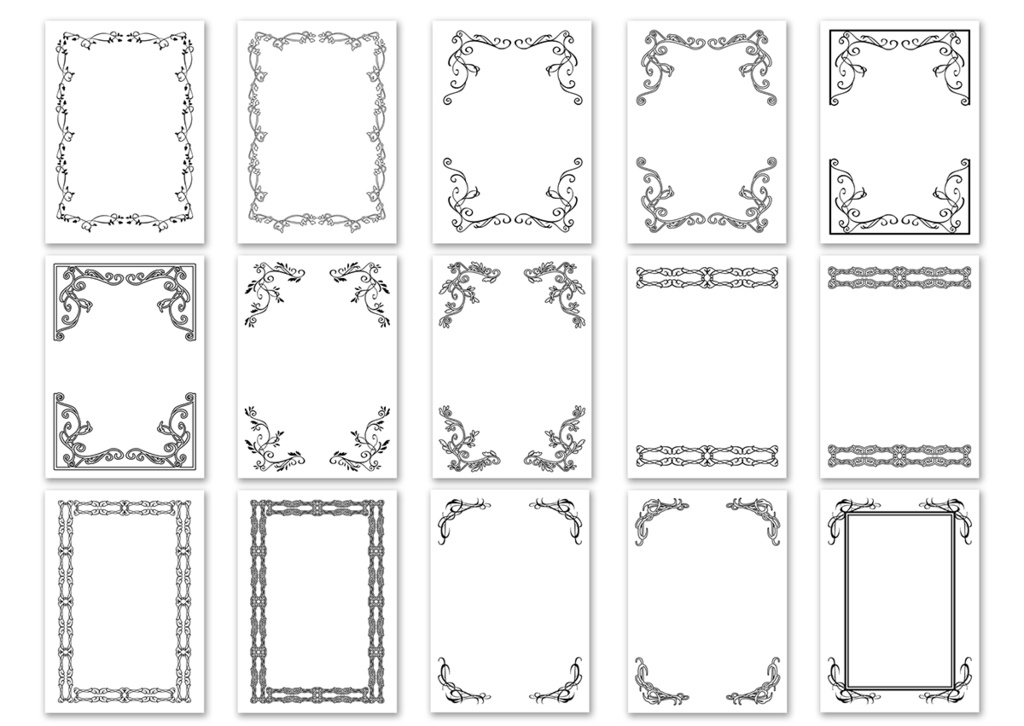 同人誌用表紙素材 モノクロフレーム02
