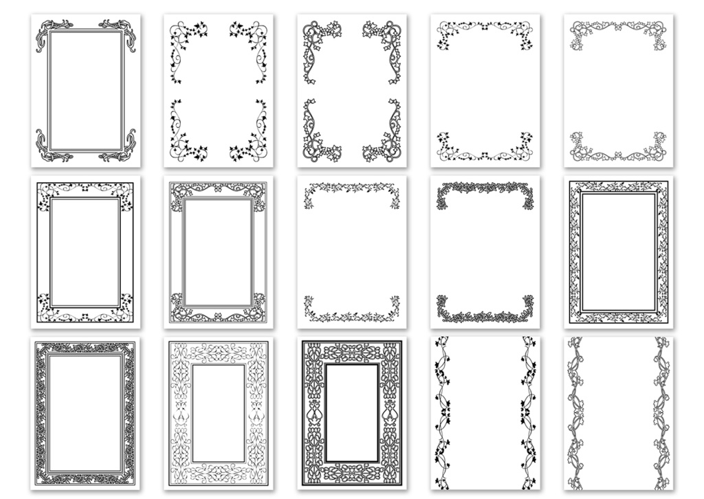 同人誌用表紙素材 モノクロフレーム02