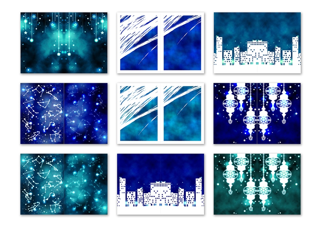 同人誌表紙用素材 水彩青色