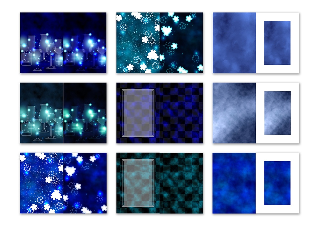 同人誌表紙用素材 水彩青色