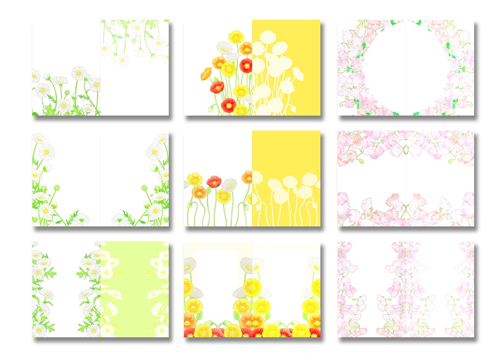 同人誌表紙用素材 手描きの花3種