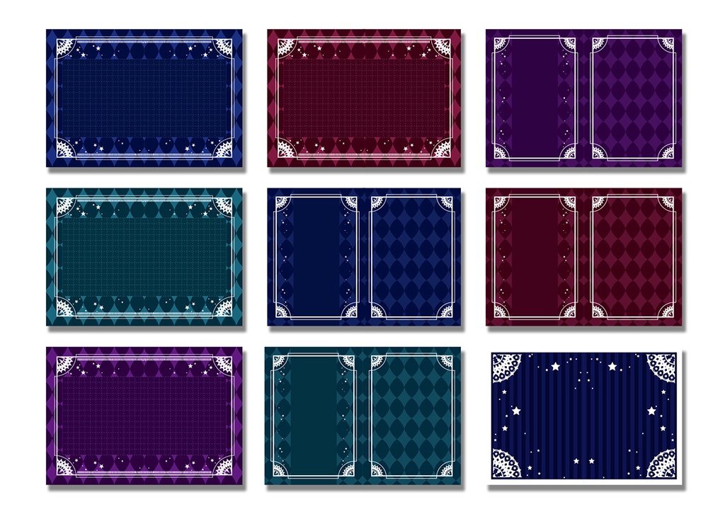 同人誌表紙用素材 星もようフレーム