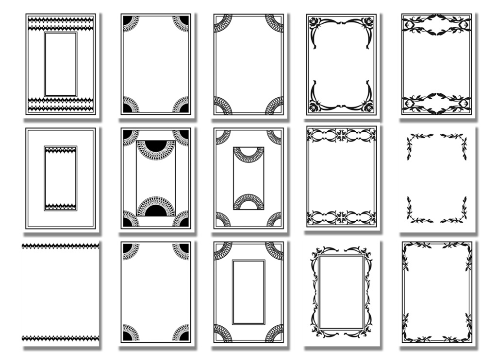 同人誌表紙用素材 モノクロフレーム03