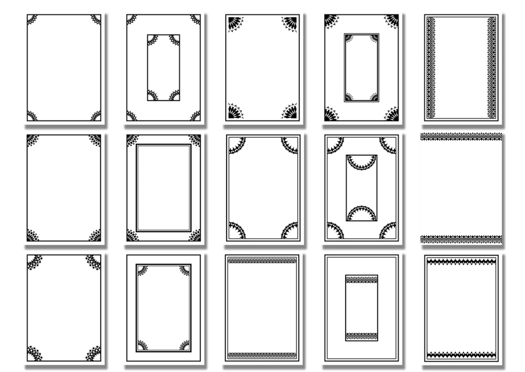 同人誌表紙用素材 モノクロフレーム03