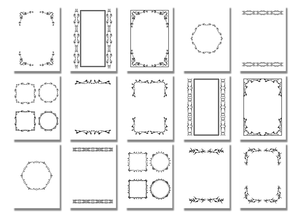 同人誌表紙用素材 モノクロフレーム04