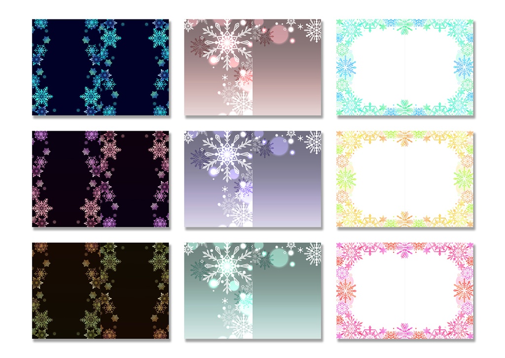 同人誌表紙用素材 雪花もよう04