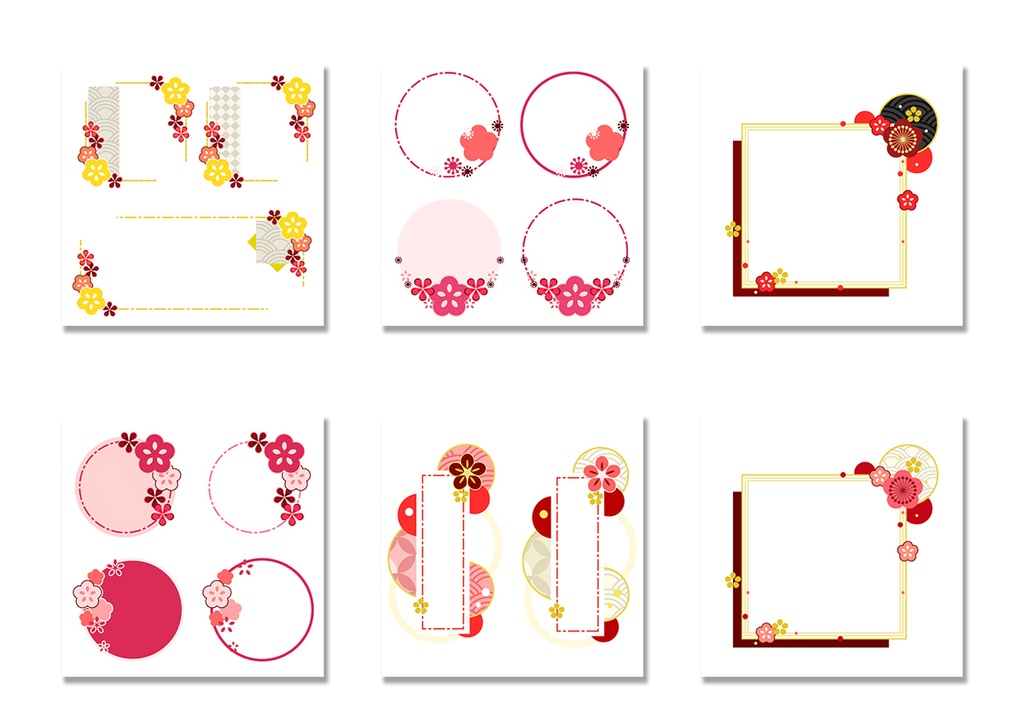 かわいい和風のフレーム素材