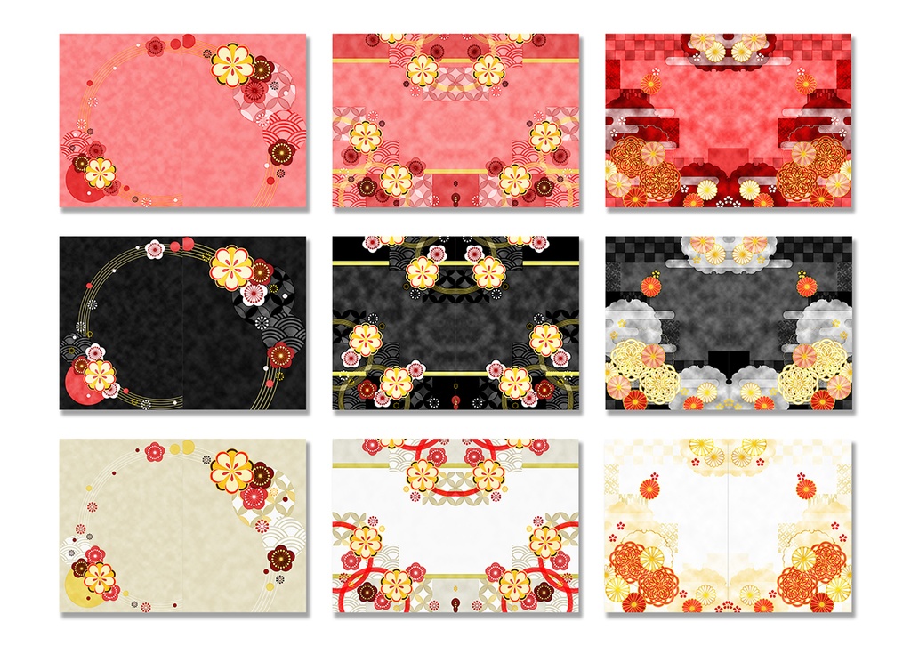 同人誌表紙用素材 和柄02