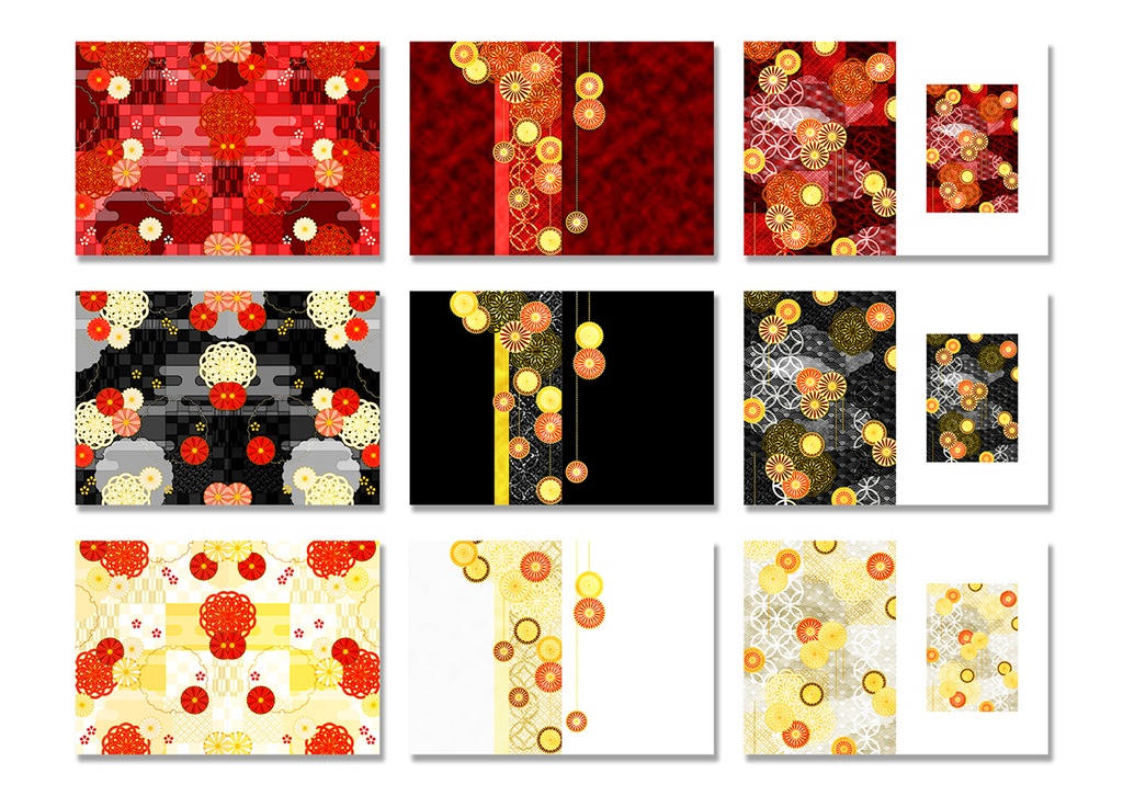 同人誌表紙用素材 和柄02