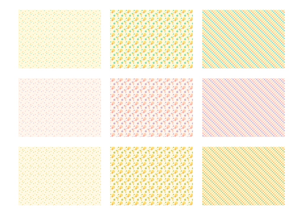 A4 景素材集 レトロカラーパターン