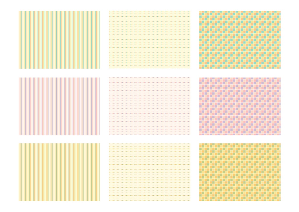 A4 景素材集 レトロカラーパターン