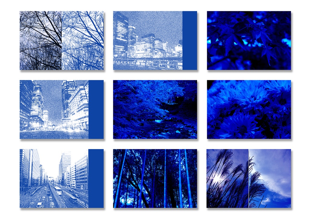 同人誌用表紙素材 青色素材03