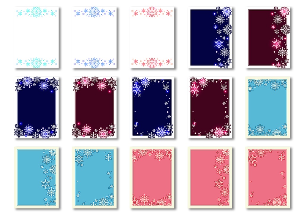 同人誌表紙用素材 雪フレーム(文庫サイズ)