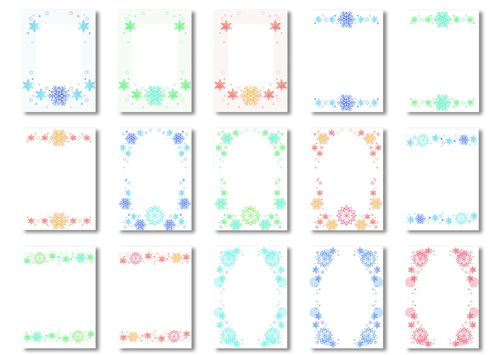 同人誌表紙用素材 雪フレーム(文庫サイズ)