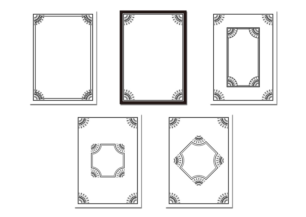 同人誌表紙用素材 モノクロフレーム 05