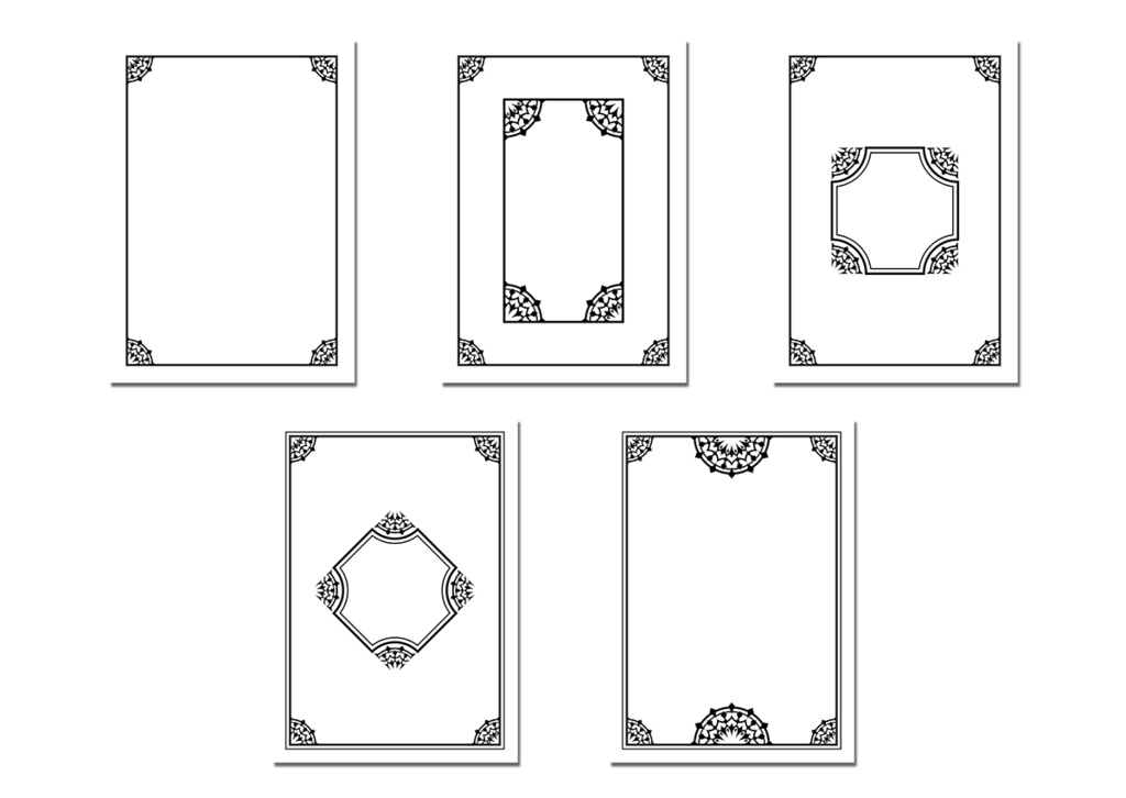 同人誌表紙用素材 モノクロフレーム 05