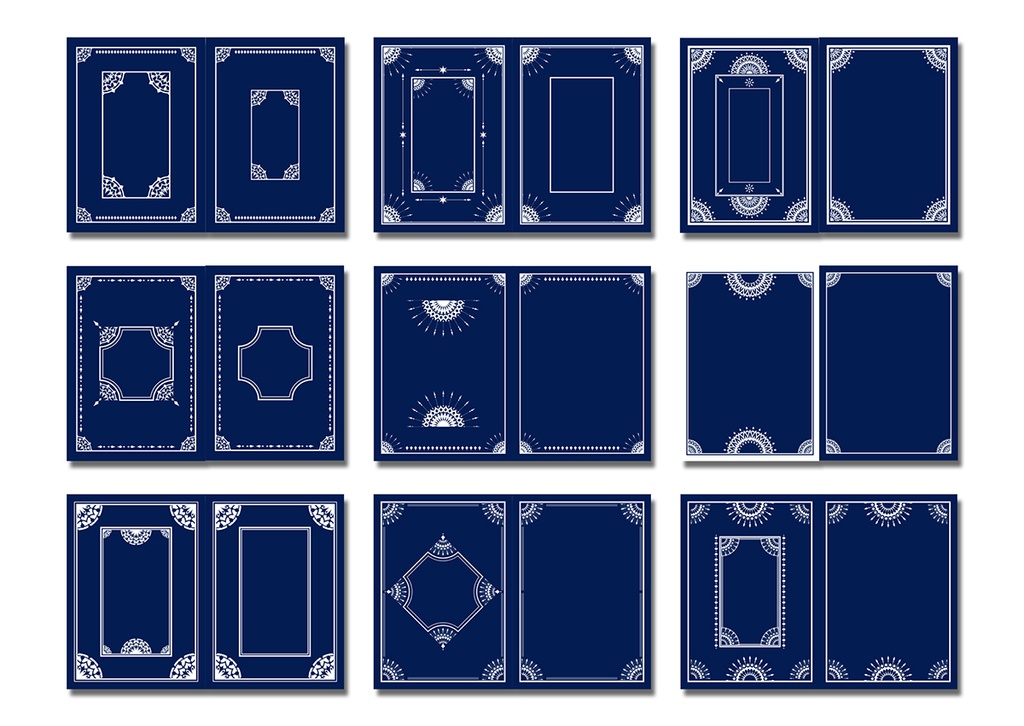 同人誌表紙用素材 星もようフレーム02