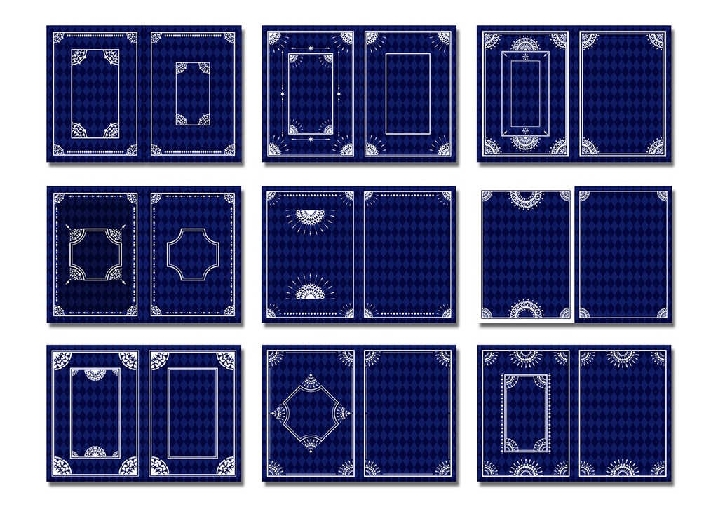 同人誌表紙用素材 星もようフレーム02